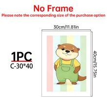1/3件套帆布墙画海报，适用于房间家居装饰，美观实用，可选画框，可用于房间装饰、卧室装饰、婴儿房装饰、客厅装饰、办公室装饰等。可爱动物主题儿童房墙画三件套，适合婴儿房装饰、儿童卧室墙画，北欧风格儿童房艺术画。 - 彩色 - 查看 21