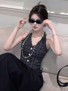Short Party Dress For Women, Strapless High-Waisted Design, Sweetheart Neckline With Side Slit, Available In Black, Beige And Olive Green, Stretch Knit Fabric, Elegant Casual Style Ideal For Parties And Special Occasions. - 黑色 - 查看 6