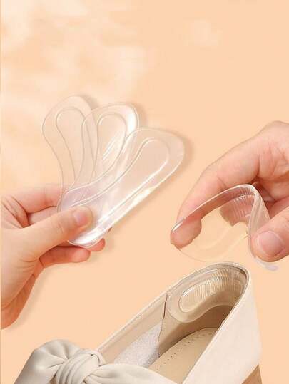1 Pair Soft Breathable Silicone Heel Cushion Pads, Comfortable Foot Protection Inserts For Women High Heels, Sandals And Boots