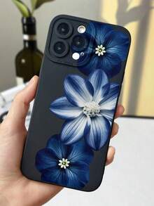 Floral Fashion 花卉印花鏤空磨砂黑手機殼，適用於 iPhone 16/11/16pro/16plus/16promax/16e/15Promax/13/14/12/XS/XR/7G/8P、Galaxy S25/S25PLUS/S25 Ultra/A16/A36/A26/A56/A50/A12/A32/A52/A72/A51/A21S/A13/A14/S24/S24PLUS/S24Ultra/S20/S23/S22/A53/S20FE/S21、11/12Pro/12/12X/13Pro/14Pro/15Pro/X3pro/10/9/Note9/12c/Note11pro/Note8Pro/9C/9a - 彩色 - 查看 2