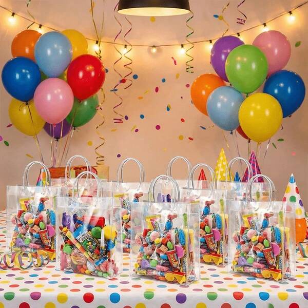 1/10/50 chiếc túi tote PVC trong suốt tái sử dụng - Thiết kế để giữ đồ vật khô ráo và sạch sẽ, lý tưởng cho các kỳ nghỉ, đám cưới, sinh nhật, quà tốt nghiệp, quà tặng tiệc mừng em bé, đóng gói quà tặng, tiệc cô dâu, Giáng sinh, Halloween, quà tiệc, túi quà, mua sắm và đóng gói doanh nghiệp nhỏ