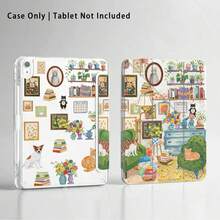 Ốp bảo vệ máy tính bảng bằng pha lê acrylic nhiều màu sắc có chân đế, tương thích với Honor Pad 8/9/10, Honor GT 11.5inch/X7/X8A/X9/X8Pro/X9Pro/V9/V8 Pro, Matepad 11 Inch 2023/2022, thế hệ thứ 10/11 2025 (A16), với các họa tiết như mèo, chó, sách, đèn, ghế sofa, hoa. - Nhiều màu - Xem 5