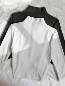 Chaqueta ligera con estampado de polo para mujer, abrigo casual de calle deportivo con cremallera, ajuste delgado de manga larga, otoño - Multicolor 2 - Ver 2