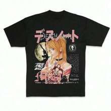 Cute Casual Unisex Short Sleeve ShirtsNew Summer Collection Misa Vintage Graphic Tees, T-Shirts, Merch, Anime Clothing, Unisex Manga Anime Shirts Top Men's Fashion Women's Fashion StreetwearFree Shipping, Shipping Within 24 HoursFree Shipping, Shipping Within 24 Hours - Schwarz - 查看 7