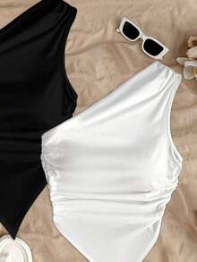 2 piezas de blusas de verano para mujer con dobladillo asimétrico y tirantes, color negro y rojo, adecuado para el verano - Multicolor 4 - Ver 5