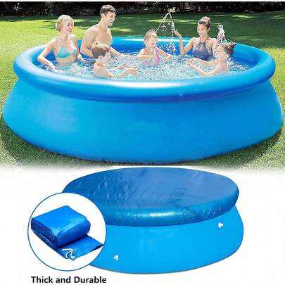 Round Swimming Pool Cover, Waterproof Tarp, Dust Cover Groundsheet Mat For Circular Above Ground Inflatable Swimming Pools, Easy To Set Up With Pull Rope, Outdoor Picnic Mat, Thick Swimming Pool Protector, Suitable For All Round Inflatable Pools, Dustproof And Waterproof