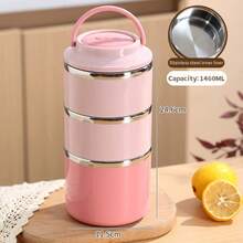 Stackable Insulated Lunch Box, Stainless Steel Thermal Food Container, Portable Reusable Bento Box, Multi-Layer Leak-Proof Food Storage Box, Suitable For Students, Office Workers, Camping, Kitchen Gadgets And Back To School Supplies - Multicolor - View 15