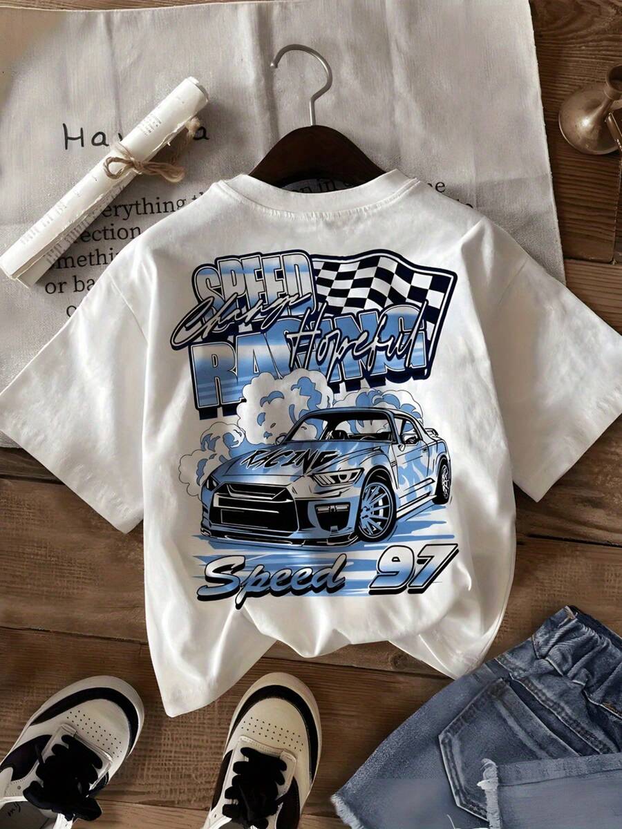 Women's San Francisco Print T-Shirt, Casual Short Sleeve Top For Women, Comfortable Fit, Matching Sister Sets, Outdoor Travel Essential, Women's T-Shirt, Spring/Summer T-Shirt. - 白色 - 查看 1