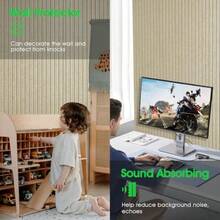Tablero grande de corcho para oficina paquete de 8 ejos de pared de fieltro con paneles de pared de listones y pestañas adhesivas extraíbles seguras tablero de anuncios de fieltro tablas de - Caqui - Ver 3