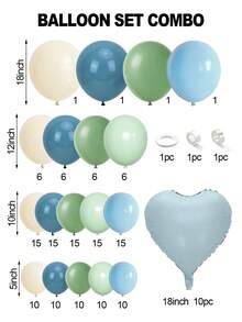 Blue Love Bow Balloon Arched Set,Multiple Sets, 18/12/10/5 Inches Blue Sand White Sea Blue Mist Blue Maca Blue Maca Green Retro Green Light Blue Balloon Arched Wreath, Suitable For Baby Shower Bridal Gift Party Jungle Wedding Birthday Theme Gender Reveal Anniversary Party Decoration - Blue - View 14