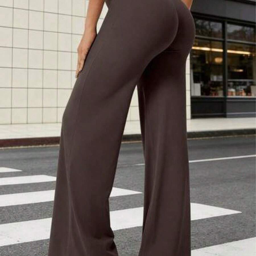 YEOREO Workout Leggings Womens No Front Seam Straight Leggings  31.5" High Waist Buttery Eddiy Gym Yoga Pants Summer Leggings For Women - Marrón oscuro - Ver 1