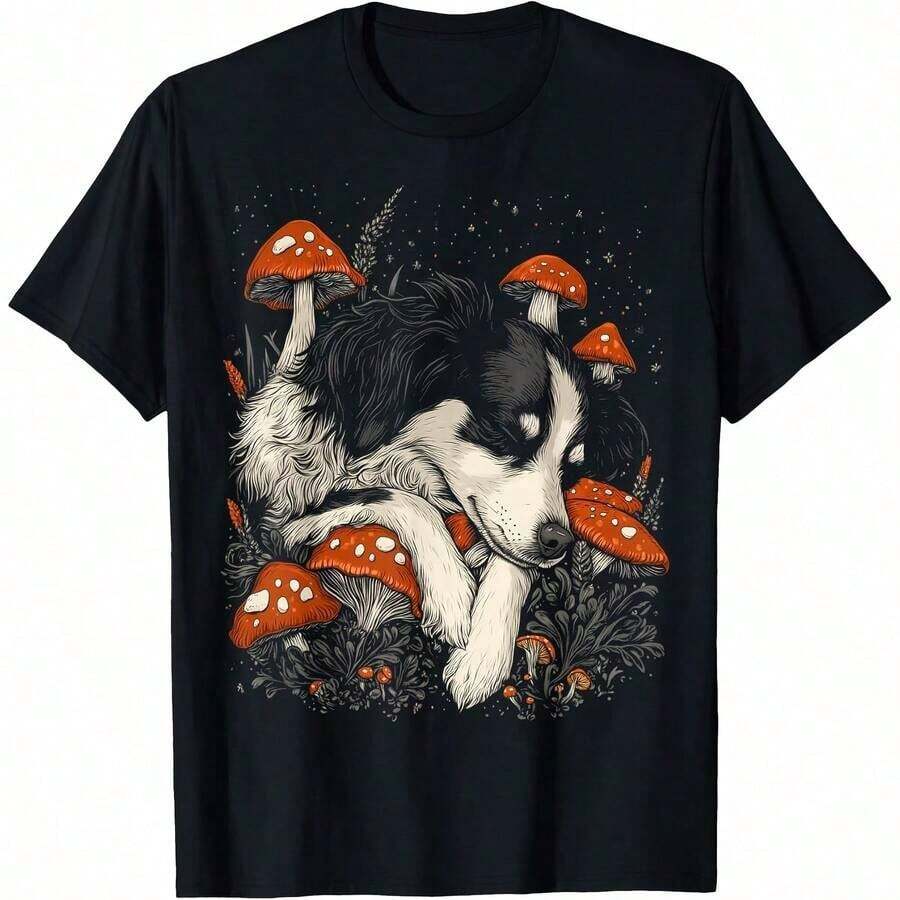 1 Piece Hiking T-Shirt With Bernese Mountain Dog Design, All Seasons, 100% Cotton, Single-Sided Print, Crew Neck, Short Sleeve, Unisex, Base Layer, 180g Cotton - 顏色 2 - 查看 1