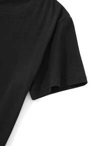 "ENSEÑAR MÚSICA ES MI SUPERPODER" Camiseta Casual de Manga Corta y Cuello Redondo para Mujer con Estampado Temático de Profesor de Música para Primavera/Verano, Uso Diario - Negro - Ver 4