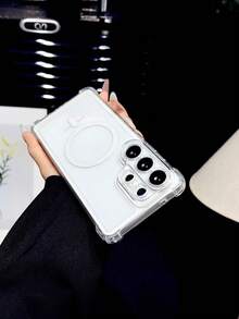 Shockproof Magnetic Transparent Magnetic Suction Phone Case, Compatible With Samsung S26/25/24/23/22/21 PLUS And Ultra, Etc., Stylish And Personalized Non-Slip Protective Case - Clear - View 8