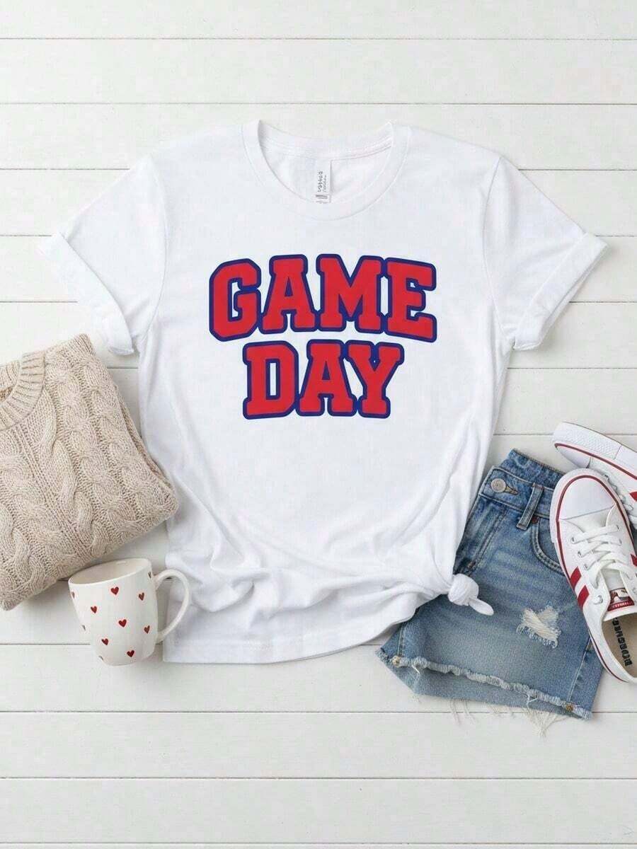 Adult Chicago Cubs Baseball T-Shirt, Soft And Breathable, Graphic Print, Perfect For Game Day. Features A Crew Neck, Short Sleeves, A Retro College Style, Lettering, And Is A Great Gift For Sports Fans. Suitable For Men, Women, And Unisex. Also Available As A Graphic Tee, Stylish Blouse, Summer Top, Casual T-Shirt, Summer Tops, Summer Outfits, Or Elegant Blouses For Ladies. - 白色 4 - 查看 1