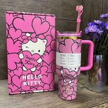 SANRIO 40 Oz Tumbler Stainless Steel Coffee Mug Cup Insulated Portable Vacuum Travel Tumbler With Handle Lid Straw Water Bottle Stanleyss - Multicolor - View 14