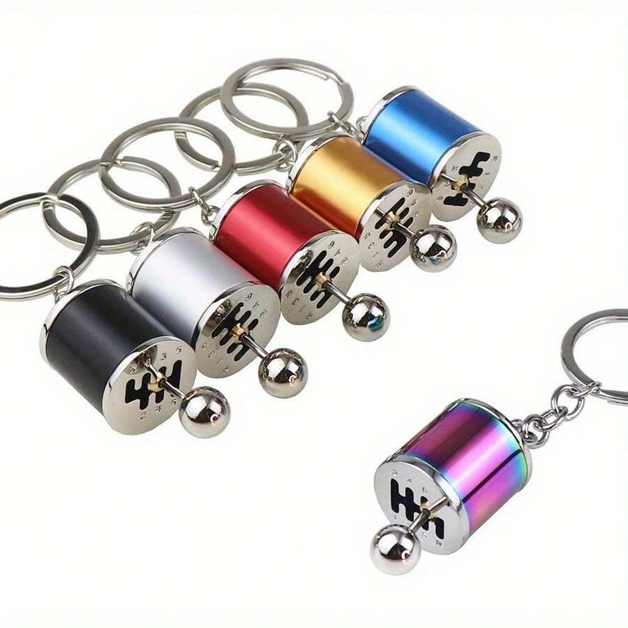 1pc Random Color High-Grade Alloy Gearshift Knob Keychain - Manual Transmission Gear Stick Design, Rotatable Desktop Decor & Perfect Gift For Car Enthusiasts, Metal Gear Shift Shaped Keyring, Mini Gear Stick Keychain, Cool Car Shifter Keychain, Car Key Chain Accessory, Christmas Gift