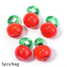 5 Stücke bunte lebensechte Obst- & Gemüseanhänger, Kirsche, Erdbeere, Gurke und weitere süße kleine Anhänger für Halskette, Ohrringe, Armband DIY, leuchtende Gemüseanhänger für den Sommer - Verschiedenfarbig - Übersicht 22
