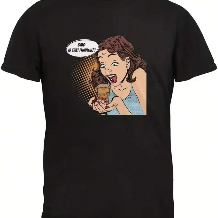 Printed T-Shirt For Men And Women - 黑色 - 查看 1