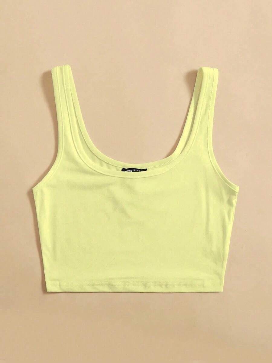 Top tank corto unicolor - Amarillo 2 - Ver 1