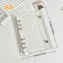A6/A7/A8/M5尺寸便携式透明活页收纳盒，透明密封本，密封本，密封本，照片收纳袋，相册，预算计划本，日记本，笔记本，可用作办公用品 - 清除 - 查看 8