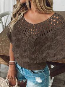 Nuevo suéter de punto de ajuste ceñido de estilo casual europeo y americano para mujeres - Marrón - Ver 3