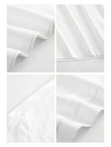 Camiseta con estampado de camisa casual para mujer, manga corta y cuello redondo, moda urbana local de primavera/verano. - Blanco - Ver 5