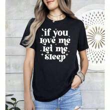 Loose1 pieza: Camiseta "Si me amas, déjame dormir", Camiseta "Lazy", Camiseta "Sassy", Camiseta Divertida para Mujer, Camiseta de Sarcasmo, Camiseta con Frases, Camiseta "Sleepy Head", Camis - Negro - Ver 3