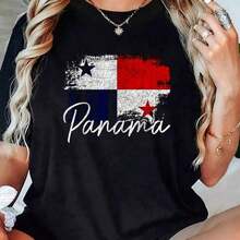 Camiseta Vintage con Bandera de Panamá, Raíces Panameñas, Estilo Africano, Cuello Redondo, 220g, 100% Algodón. Estampado de mariposas. Tallas unisex. Camiseta inspiradora de cuello redondo. Lindo y hermoso top de verano inspirado en la moda Y2K, perfecto para actividades al aire libre, en casa, en el trabajo o para vestir en la calle. Camiseta casual, holgada para uso diario. Adecuado como regalo.playera de mujer.blusas>elegante.boho chic,Top de mujer suave, transpirable y cómodo, ideal para primavera, verano y otoño, perfecto para vacaciones, viajes y uso diario. - Negro - Ver 1