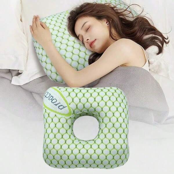 1pc - Ear Hole Pillow, Pressure-Free Ear Protection, Hollow Beauty Pillow With Groove Hole For Side Sleepers, Ear Pillow, Single Hole Square Ear Pillow, Adult Perforated Ear Protection Pillow, Adult Beauty Pillow Insert, Pressure-Free Side Sleeper