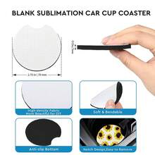 40PCS Sublimation Blanks Car Coasters,Sublimation Coasters Blanks 2.75 Inch/3mm Thicker Circular For Thermal Sublimation - Multicolor - View 2