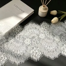 3m/Pack Soft Double-Sided Lace Trim Embroidered Fabric, Suitable For Bridal Veil, Blouse, DIY Sewing, Curtain, Tablecloth, Home Decor - Multicolor - View 11