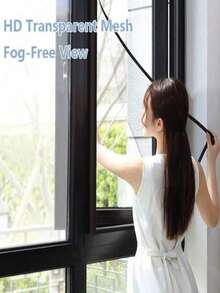 Lưới chống muỗi tự dính, thoáng khí, dùng cho cửa sổ và cửa ra vào nhà, thích hợp cho mùa hè. - Web đen viền đen - Xem 9