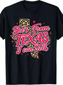 Mexican, She's From Texas, I Can Tell, Retro Vintage Texas Girl T-Shirt, Casual Summer Graphic Tee For Women,  Summer Cotton T-Shirt. - 白色 - 查看 8
