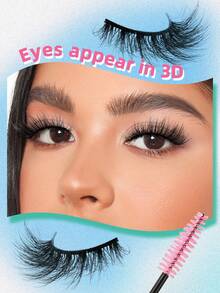 7 cặp mi giả hình mắt mèo, dài 9-14mm, có phần đuôi ngoài kéo dài, kèm cọ chải mi, mi giả lông chồn mềm mại, phù hợp cho trang điểm tự nhiên hàng ngày dành cho phụ nữ. - màu đen - Xem 4