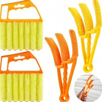 Handheld Venetian Blind And Car Window Cleaner, Vent Cleaner And Curtain Duster, With Removable Microfiber Sleeve For Easy Cleaning; Suitable For Air Conditioner, Car Vents And Fan Outlets Cleaning; Ideal For Home, School And Hotel Use; Christmas Cleaning Tool