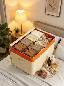 Large Capacity Foldable Dust-Proof Clothes Storage Bag, High-Quality Fabric Storage Container Organizer Basket, Suitable For Under-Bed Seasonal Clothes, Jeans, Coats, Quilts, Blankets, Pillows, Toys Space-Saving Storage, Perfect For Bedroom Closet Organization, Home Room Decor Bedroom Accessories - Multicolor - View 6