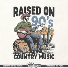 Retro Country Design - Vintage Western Graphic For Sublimation And Printing - Country Music T-Shirt Design - Cowboy Design In PNG Format - 白色 - 查看 3