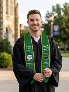 Custom Graduation Sash With Dean's List, School Logo, Photo, Personalized Name & Major, 2026 Honors Graduation With Gold Trim, Multi-Color Graduation Shawl As A Keepsake Gift - Multicolor - View 10