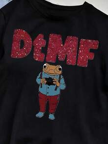 Puerto Rican Bunny "DtMF" Fun Frog Print, Unique Print, One Piece Customization, Women's Loose Fit T-Shirt 100% Cotton, Summer Clothes, Plus Size Summer Tops, K-Pop Warrior Series, Pure Cotton Tops, Women's Clothing, Women's Summer Clothes, Knitwear, Party Outfits, Women's Plus Size Clothing, Plus Size Women's Loose Fit Crew Neck Tops, Best Friend Outfits, Vacation Clothes, Casual Sportswear, Women's Activewear, Women's Clothing Top, Women's Promotional Clothing, Unisex Style, Teen Clothes, Basic T-Shirts, Women's Summer Clothes, Summer, Winter, Festival, São João, Eid, Party, Beach, Wedding, Graduation, Gym, Prom, Elegant, Casual, Vacation, Sporty, Luxury, Formal, Country, Millennial, Business, Fashion Sequins, Ruffles, Border Decorations, Polka Dots, Floral, Plaid Patterns - 黑色 - 查看 2