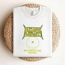Women's T-Shirt With DTG/DTF Print - Nuclear Assault - Mutants For Nukes - Sizes S, M, L, XL, 2XL, 3XL, 4XL, 5XL, 6XL, 7XL - Oversized - 白色 - 查看 3