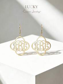 Personalized Name Earrings, Double-Layer Metal Name Earrings, 3D Name Pendant, Birthday Gift For Women - Earring Style 4 - View 4
