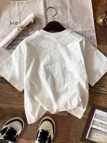 | Exquisite Design | Loose And Comfortable | Easy To Match | Short-Sleeved, Round-Neck Printed T-Shirt, Casual Spring And Summer Top, Women's Clothing. - Putih - View 2