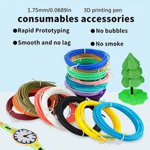 PCL 3D Printing Pen Filament Consumables, Suitable For Low-Temperature Printing, 1.75mm Diameter, 10 To 30 Random Colors Available, Not Easy To Clog The Nozzle, Made Of Corn Starch, Low-Temperature Compare To PLA. - View 3