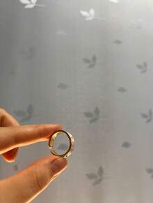 Nhẫn hở điều chỉnh được màu vàng sâm panh, nhẫn đeo đốt ngón tay tối giản sang trọng dành cho nữ. - nhẫn - Xem 3