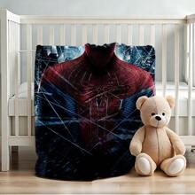1pc S-Pider-Man Print Blanket,Retro Cartoon Style Throw Blanket,Cartoon Character Printed Blanket,All-Season Universal Nap Blanket,Character Home Decor Blanket,Modern Fashion Gift Suitable For Home Bedroom Bed Sofa Office Lunch Break Cover Picnic Blanket - Multicolor - View 4