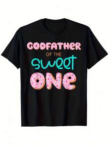 Matching T-Shirt For The First Birthday Of "The Sweet Mexican Dad" With A Family Donut Design | Vintage Crew Neck, Short Sleeve, All-Season T-Shirt, Perfect For St. Patrick's Day, Easter, Father's Day, Mother's Day, Birthdays, And Christmas Gifts For Men And Women. Cotton T-Shirt. Summer Fashion. - 黑色 - 查看 7