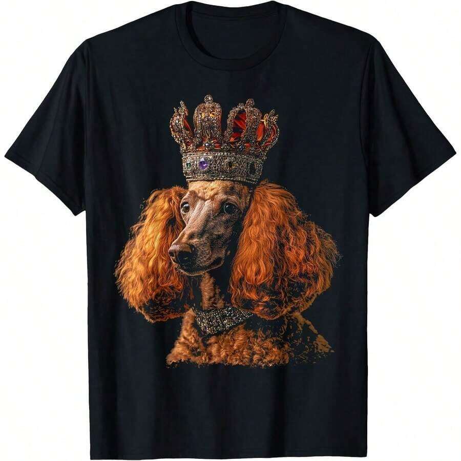1 All Seasons Happy Golden Doodle Face Design T-Shirt, Pure Cotton, Single Side Print, Round Neck, Short Sleeve, Unisex, Base Layer, 180g, 100% Cotton. - 顏色 3 - 查看 1