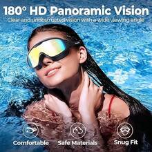Swimming Goggles For Adult- Anti-Fog Full Coverage Design, 3-Color UV Protection Lenses, With Waterproof Earplugs And Nose Clips, Suitable For Outdoor Activities, Outdoor Fun(1 Pack) - Aqua(1 Pair of Swimming Goggles) - 查看 4