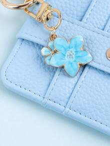 1pc Pastel Color Card Holder Keychain, Spring Floral Chain Design Zipper Coin Pouch, Practical & Gentle, Suitable For Commuting, Dating Or As A Thoughtful Gift - Multicolor - View 7